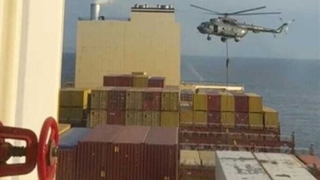 Iranians seizing containership