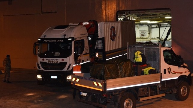 Turkish Maritime Sector Bands Together for Earthquake Relief Sealift Italian ship loading