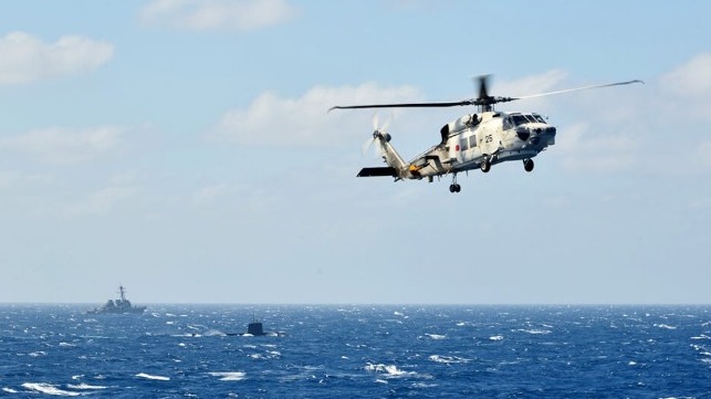 Japan and US anti-submarine training in South China Sea