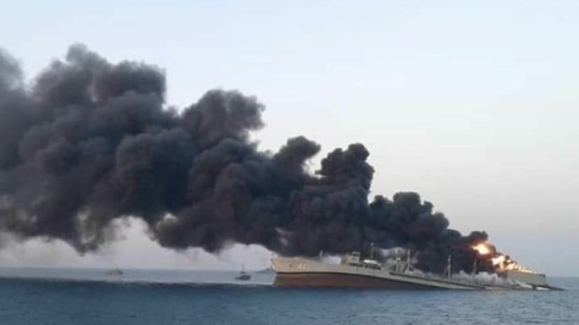 Iranian navl ship sinking