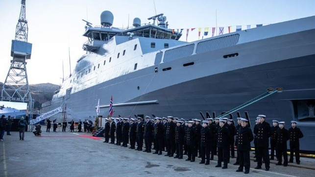 Norwegian coast guard ship