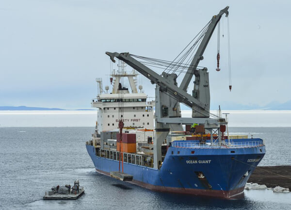 Ocean Giant McMurdo 2023 offloading
