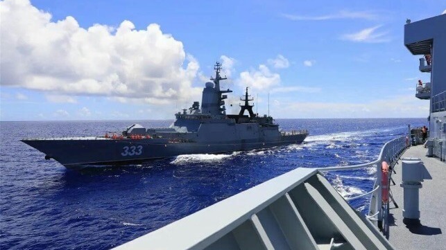 Sovershenny as seen from a PLA Navy warship (Courtesy PLA)