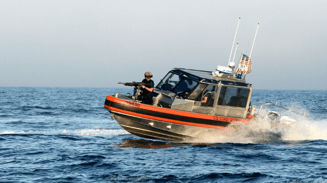 A USCG tactical small boat crew off San Diego, 2019 (U.S. Coast Guard file image)