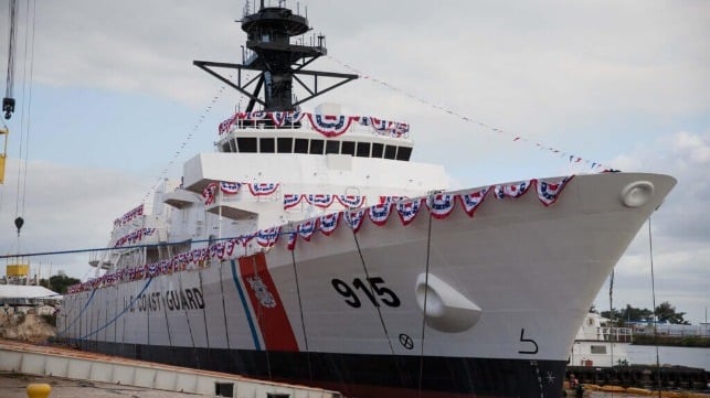 USCG cutter after launch