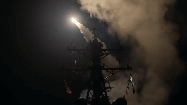USS Gravely launches a missile at Houthi positions, 2024 (USN)