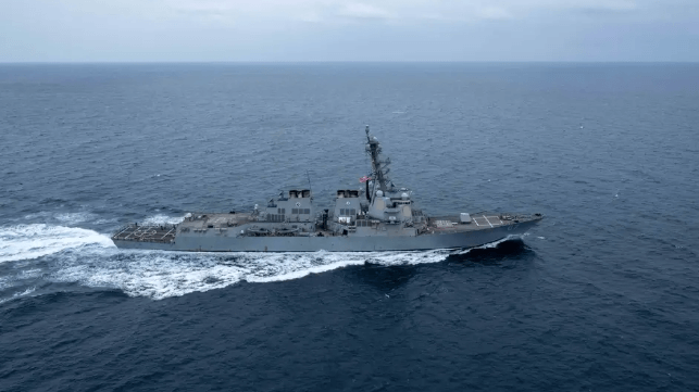 USS Mason under way in the Red Sea, January 2024 (USN)