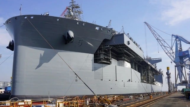 USS Miguel Keith in Japanese shipyard