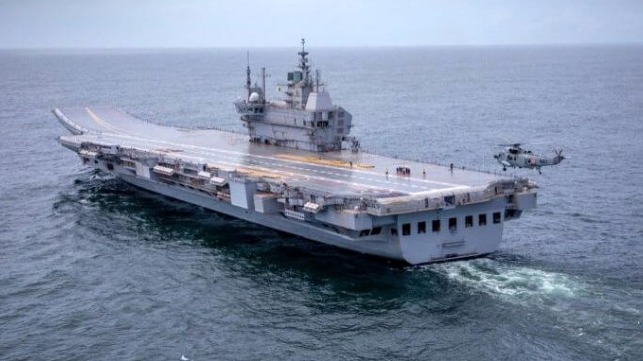 India's first domestically-built aircraft carier on sea trials