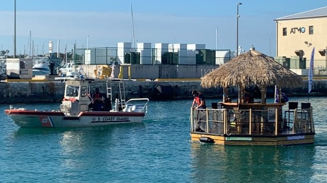 floating tiki hut