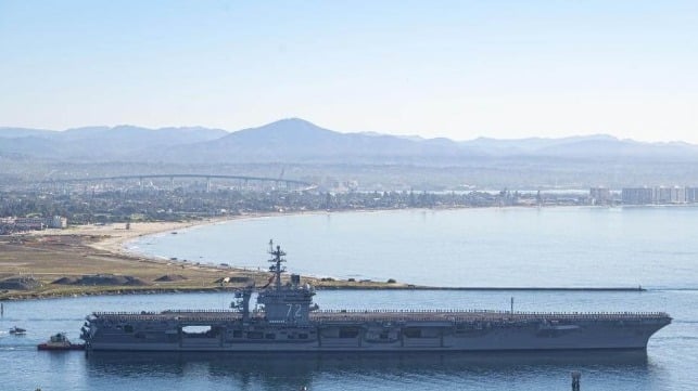 Among other acts, suspect Yuance Chen allegedly visited and boarded USS Abraham Lincoln in San Diego (USN file image)