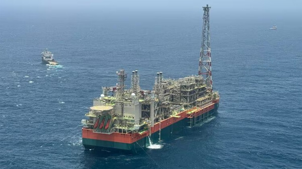 FPSO being towed into position in June 2024