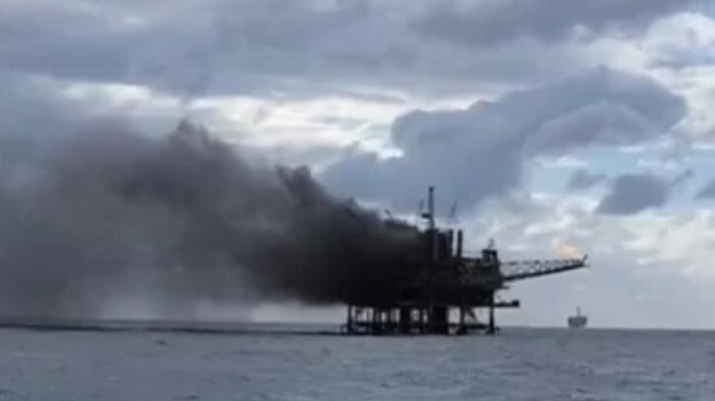 oil platform fire
