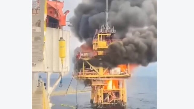 oil platform fire