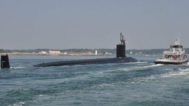 Virginia-class nuclear-powered sub heads out to sea