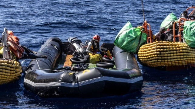 Migrant dinghy rescue