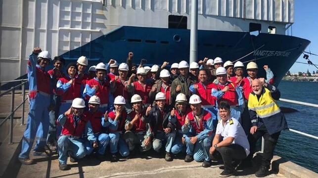 abandoned crew leaves livestock carrier