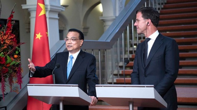 Li Keqiang and Mark Rutte