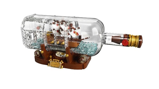 lego bottle in a ship