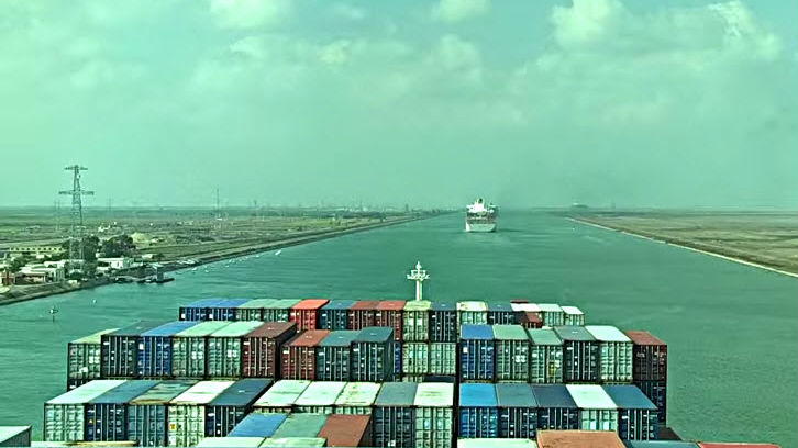 Container ship in Suez Canal