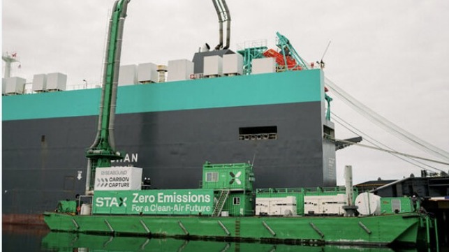emissions filtering barge