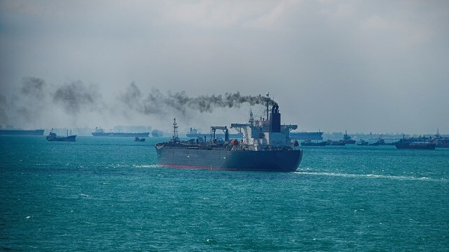 Vessel under way with smoke