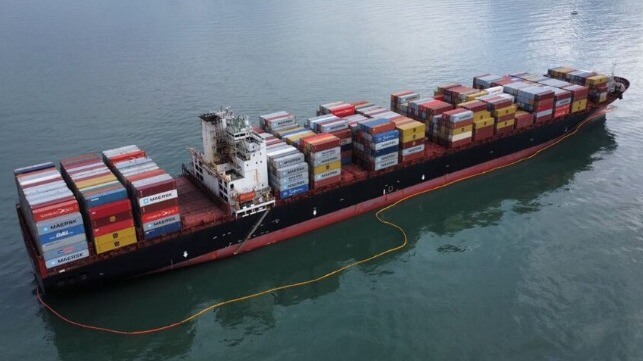 oil spill from containership off Vancouver