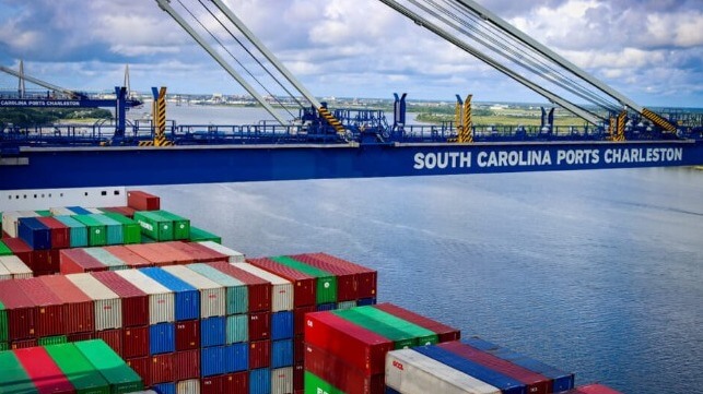 Madrid Bridge arrives Charleston to offload damaged containers 