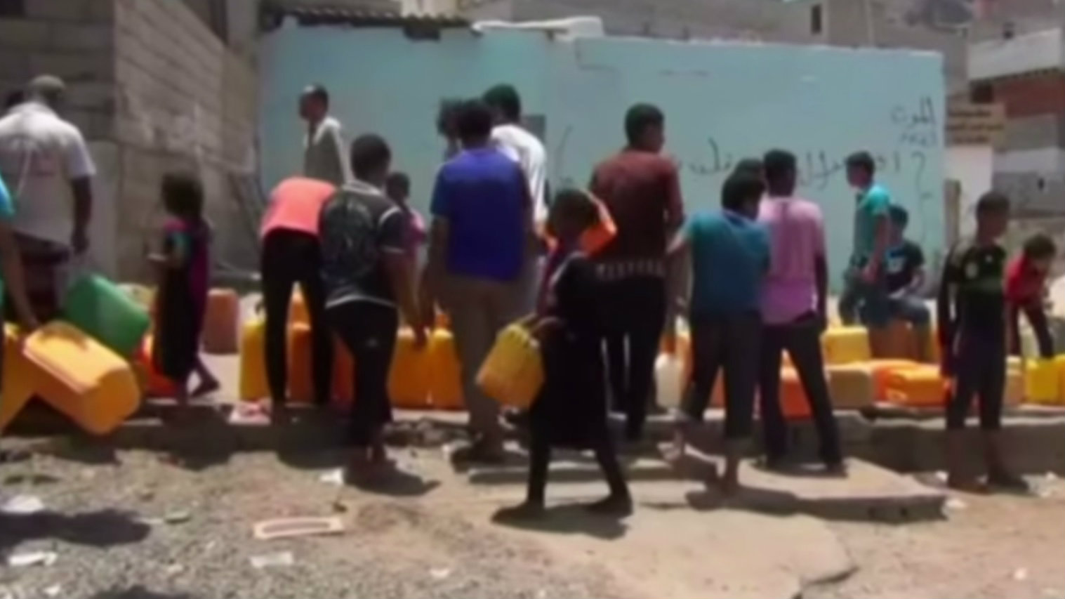 Children receiving food and water