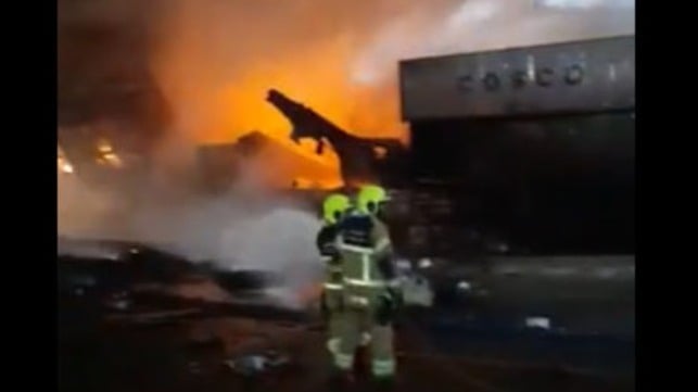 explosion and fire in Dubai's port