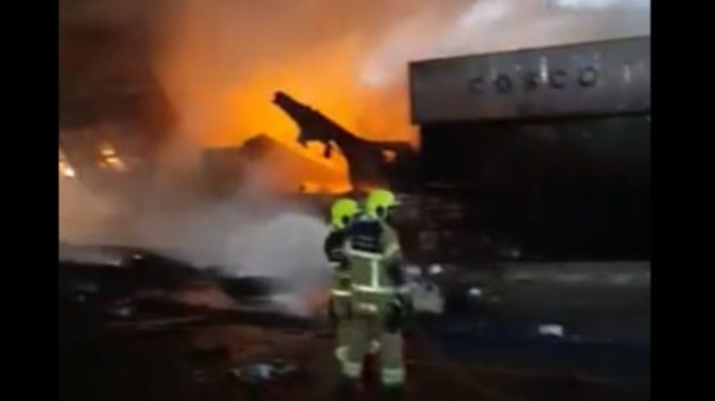 explosion and fire in Dubai's port