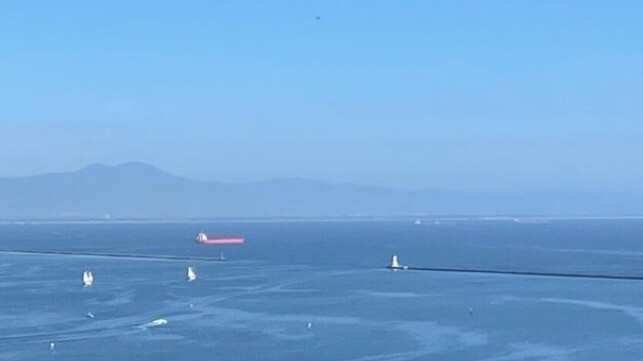 containership backlog is over off California