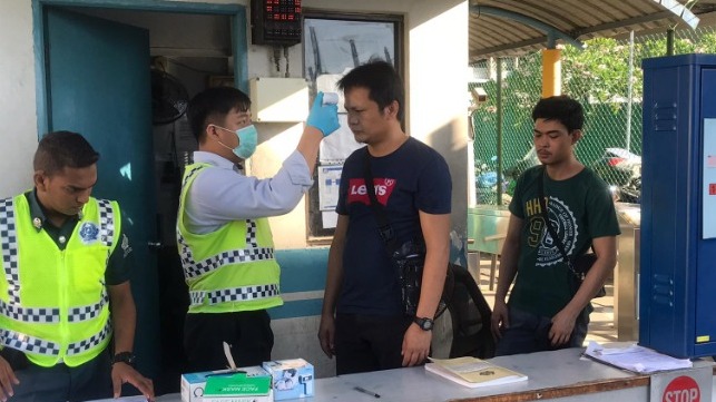 Seafarer health screening at the Port of Singapore before the COVID-19 shutdown, January 2020 (PSA)