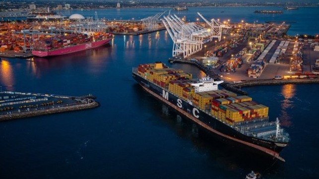 Forecast for container import volumes at US ports