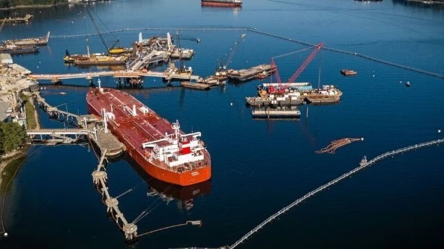 Tanker at the Westridge terminal (file image)