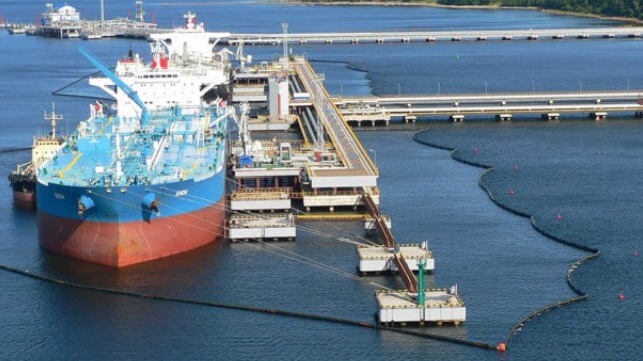 Tankers loading at the Primorsk oil terminal on Russia's Baltic coast (Primorsk Terminal LLC)