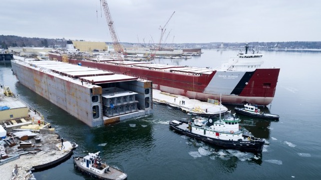 float out of new Great Lakes bulk carrier