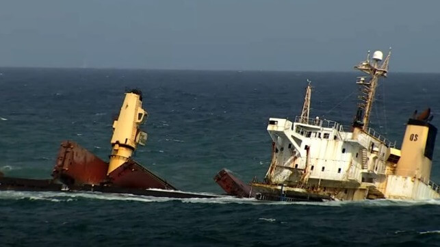 OS 35 Wreck Shifts in Storms Releasing More Oil off Gibraltar OS 35 wreck shifts