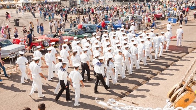 Cadets from the Mircea cel Batran Naval Academy in Constantza