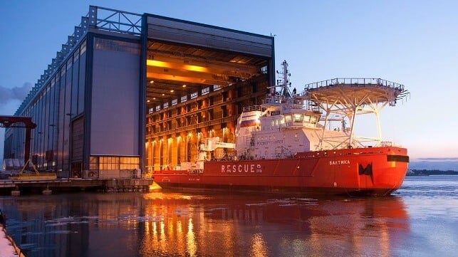 A previously-completed Finnish icebreaker at Helsinki Shipyard (file image courtesy Helsinki Shipyard)