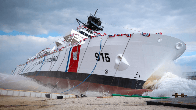 USCGC Argus side launch