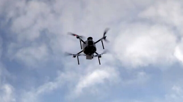 dronessearch for debris in Antwerp harbor