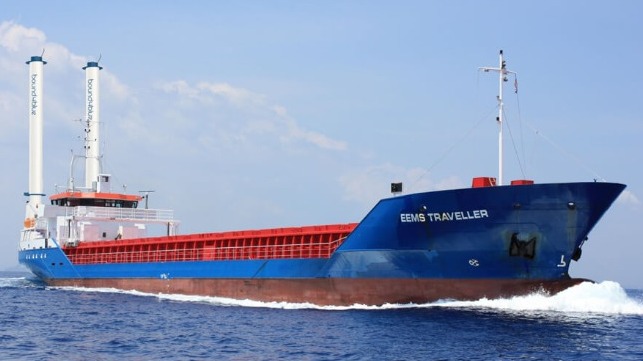 rigid sail retrofit on shotsea cargo ship