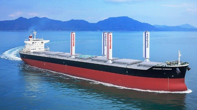 suction sails on bulker