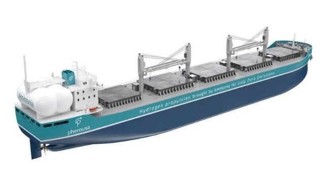 ammonia cracking hydrogen fueled bulker