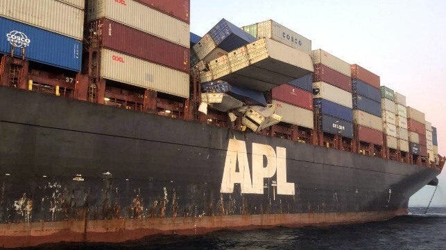 container lost overboard