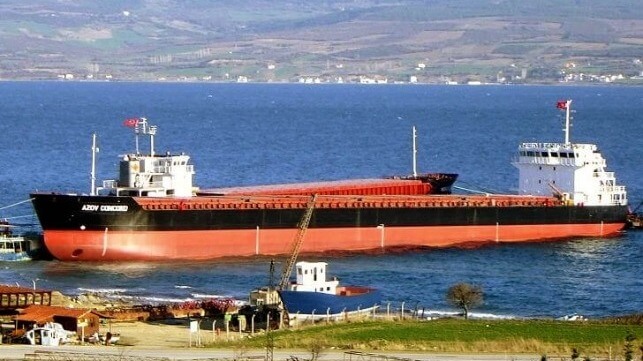 foreign ship departs Mariupol