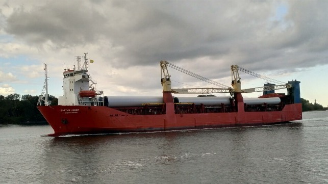 Russian flagged cargo ship