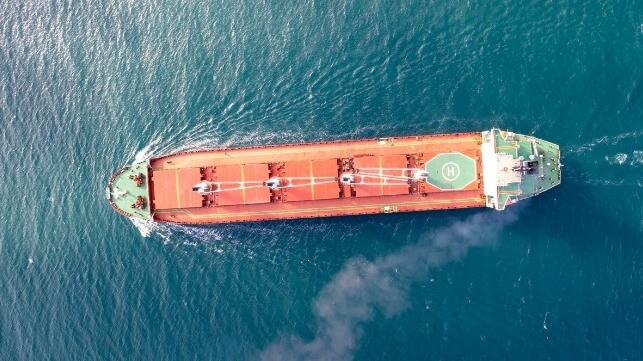 Bulker under way
