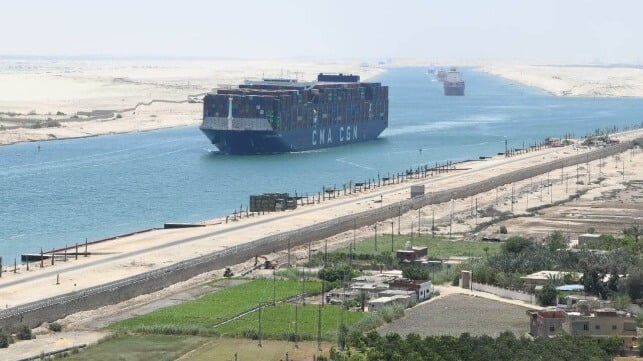 Containership in the Suez Canal